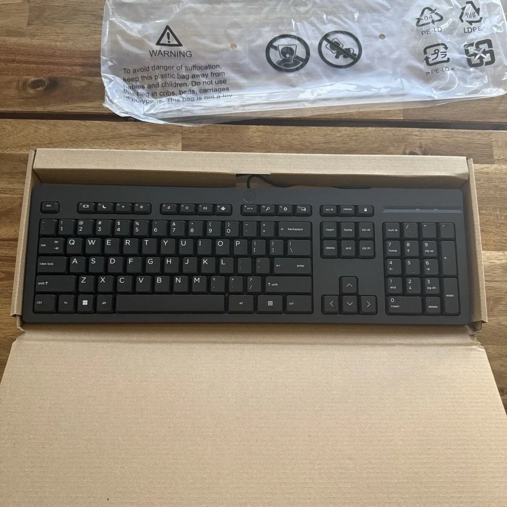 HP 125 Wired Keyboard Black QWERTY Wired Standard TPA-P001K English School NEW
